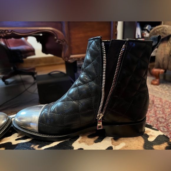 Balmain Quilted Ankle Boots Size 8M - Picture 3 of 12